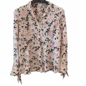 Mimi Maternity Floral Print Button Down Blouse Size Small